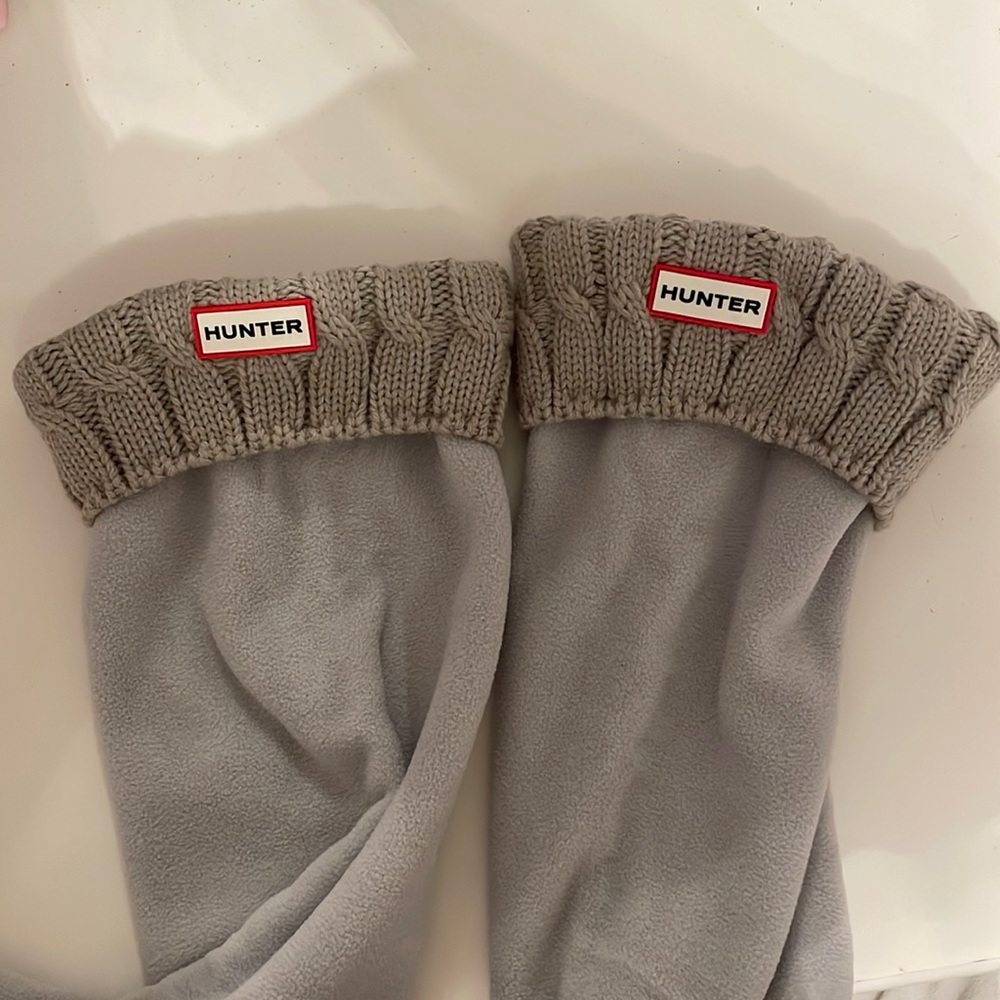 Hunter cable cuff tall boot socks